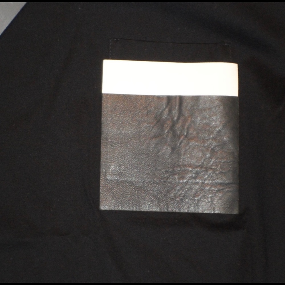 LES HOMMES T-SHIRT WITH LEATHER M